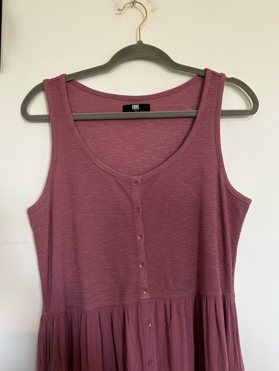 Frye Mauve Sleeveless Scoop Neck Button Front Midi Dress Size Medium - Picture 3 of 6